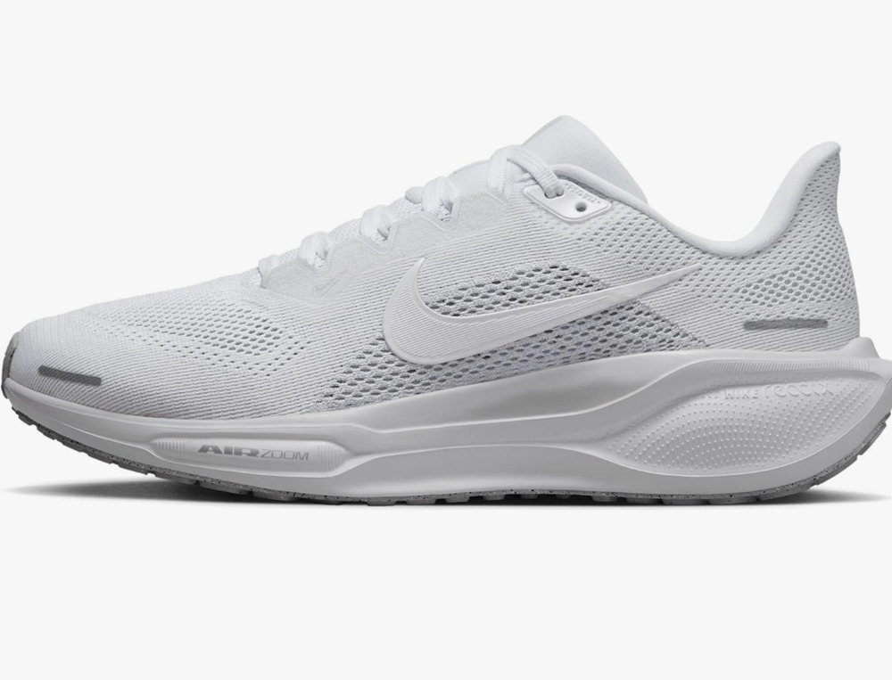 Nike Women's Pegasus 41 White/White/Pure Platinum/Metallic Silver 10 Medium